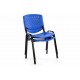 2 ks kovová židle s plastovým sedákem a opěradlem, modrá