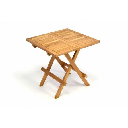 Skládací dřevěný stolek z masivu, 50x50 cm, teakové dřevo