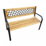 Odpočinková venkovní lavička 118 cm, kov / masivní dřevo