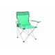Textilní skládací židle s kovovým rámem, zelená