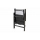 4 ks skládací zahradní židle s s hliníkovým rámem, černá