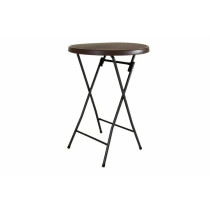 Vysoký venkovní servírovací stolek kulatý, 110 cm, hnědý
