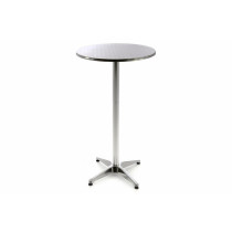Vysoký barový stolek venkovní / vnitřní, výška 100 cm, stříbrný