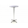 Kulatý vysoký stolek ke stání, sklopný, stříbrný, 110 cm