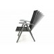 4 ks zahradní židle se skládacím hliníkovým rámem, černá / šedá