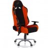 Měkká otočná kancelářská židle, vzhled sportovní sedačky aut, černá / oranžová