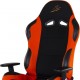 Měkká otočná kancelářská židle, vzhled sportovní sedačky aut, černá / oranžová