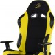 Měkká otočná kancelářská židle, vzhled sportovní sedačky aut, černá / žlutá