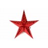 Svítící hvězda na baterie, vnitřní, časovač, 45 cm, červená