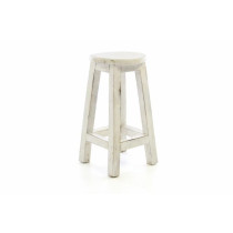 Dřevěná retro stolička do interiéru / na zahradu, bílá, 50 cm