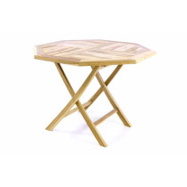 Dřevěný skládací stůl z masivu, teakové dřevo, průměr 100 cm