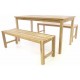 Zahradní kempinkový dřevěný set, stůl + 2 lavice, 150 cm