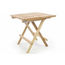 Malý teakový dřevěný stolek venkovní / vnitřní, skládací, 50x50 cm