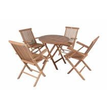 Menší sestava venkovního nábytku, stůl+ 4 židle, teakové dřevo