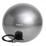Velký nafukovací míč pro cvičení a fyzioterapie, vč. pumpy, stříbrný, 75 cm