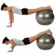 Velký nafukovací míč pro cvičení a fyzioterapie, vč. pumpy, stříbrný, 75 cm