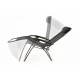 Zahradní kovová židle / lehátko 2v1, houpací provedení, černé