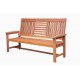 Dřevěná zahradní lavice s opěradlem, tropické dřevo Shorea, 178 cm