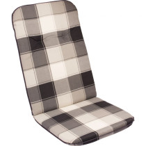 Měkký podsedák na židle / křesla, vysoká opěrka, šedivá kostka, 116x50 cm