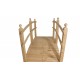 Delší zahradní dřevěný most s vysokým zábradlím, nelakovaný, 248 cm 