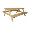 Masivní dřevěný piknikový set zahradního nábytku, nelakovaný, 200 cm