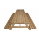 Masivní dřevěný piknikový set zahradního nábytku, nelakovaný, 200 cm