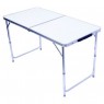 Přenosný hliníkový stolek v kufříku, skládací, výškově stavitelný, 120x60 cm