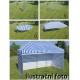 Pevný zahradní párty stan s ocelovou konstrukcí 3x4,5 m, modro - bílý