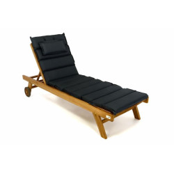 Týkové zahradní lehátko s nastavitelným opěradlem + polstrování