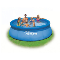Samostavěcí bazén s nafukovacím kruhem, modrý, 3,66x0,91m, bez filtrace