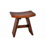 Menší designová prohnutá stolička - masivní dřevo SUAR, tmavě hnědá