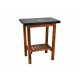 Designový stolek pod kamenné umyvadlo, teakové dřevo / tmavý mramor, 79,5 cm