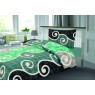 Povlečení na postel, vzor Sicílie - černá / bílá / zelená, 70x90cm+140x200cm