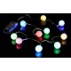 Světelný LED řetěz - barevné koule, změna barvy, na baterie, vnitřní, 0,9 m