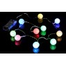 Světelný LED řetěz - barevné koule, změna barvy, na baterie, vnitřní, 0,9 m