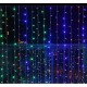 Vánoční světelný závěs na dům / do interiéru, voděodolný, barevný, 600 LED, 3x6 m