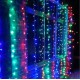 Vánoční světelný závěs na dům / do interiéru, voděodolný, barevný, 600 LED, 3x6 m