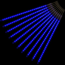 Vánoční osvětlení s efektem padajícího deště venkovní / vnitřní, modrá, 240 LED, 10 tyčí