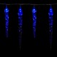 Vánoční svítící rampouchy na dálkové ovládání, modré, 40 ks, 5,5 m