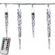 Vánoční svítící rampouchy na dálkové ovládání, studeně bílé, 40 ks, 5,5 m