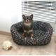 Luxusní pelíšek pro psy, hnědá + ornament, 50x40 cm