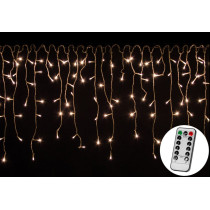 Vánoční LED světelný déšť na dálkové ovládání, venkovní / vnitřní, tepl. bílý, 15 m