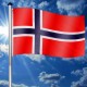 Vlajka Norska včetně stožáru, nastavitelná výška, k zabetonování, 6,5 m