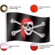 Pirátská vlajka textilní (75 D polyester), s úchyty, 120x80 cm