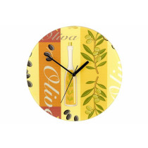 Designové nástěnné hodiny s obrázkem- olivový olej, průměr 27 cm