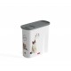 Uzaviratelný box na granule pro kočky, bílá / šedá + potisk, 2L