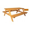 Venkovní dřevěný nábytek z masivu- pivní set, povrchová úprava borovice, 200 cm