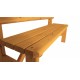 Pevná lavice s opěradlem, masivní dřevo, povrchová úprava veverka, 150 cm
