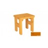 Pevná dřevěná stolička z masivního dřeva, interér / zahrada, povrchová úprava borovice, 40x46cm