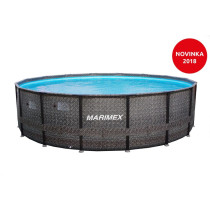 Kulatý nadzemní bazén bez příslušenství, 488x122 cm, hnědý (ratan)